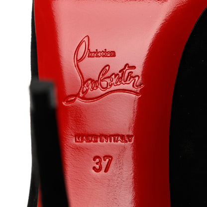 Christian Louboutin Suede Lock Kate Botta 100 Knee High Boots 37 Black 6 of 13