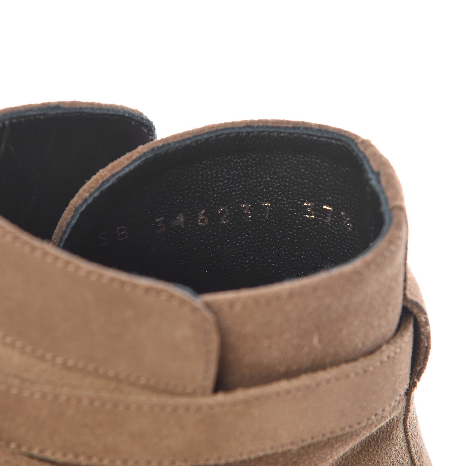 Saint Laurent Women's Suede Blake Ankle Boots 37.5 New Sigaro 8 of 11