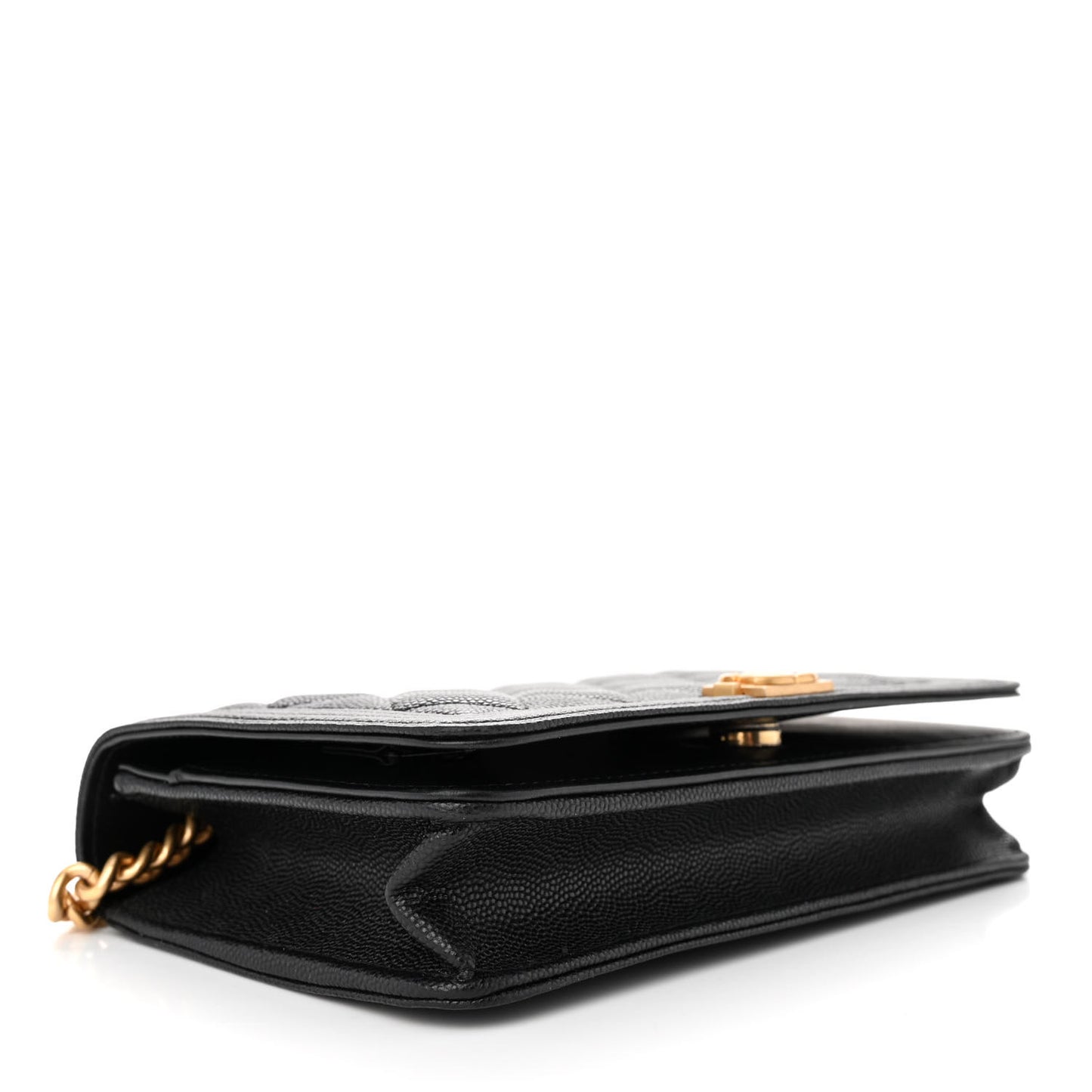 Caviar Quilted Boy Wallet On Chain WOC Black
