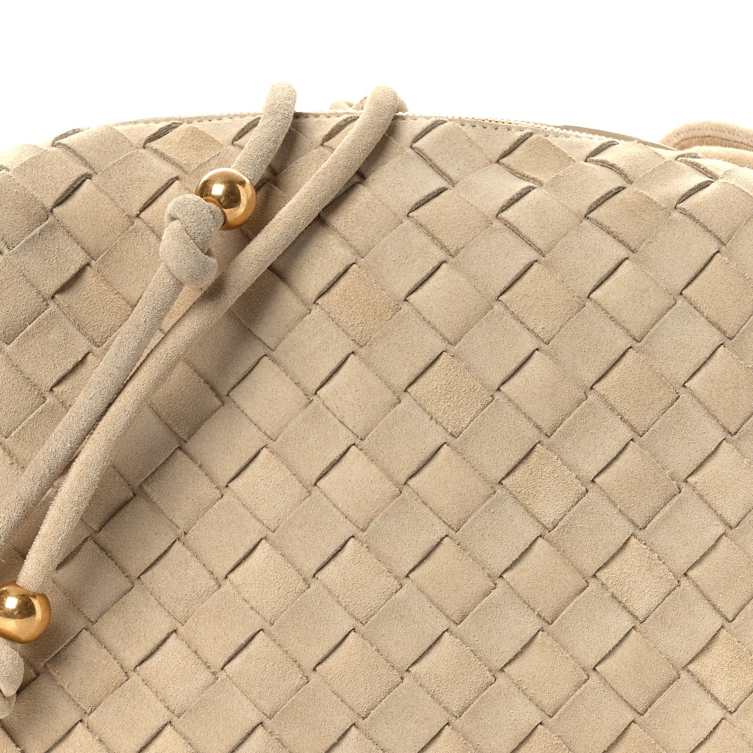 Bottega Veneta Suede Intrecciato Small Loop Camera Bag Sand 7 of 12