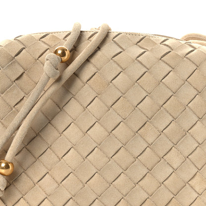 Bottega Veneta Suede Intrecciato Small Loop Camera Bag Sand 7 of 12