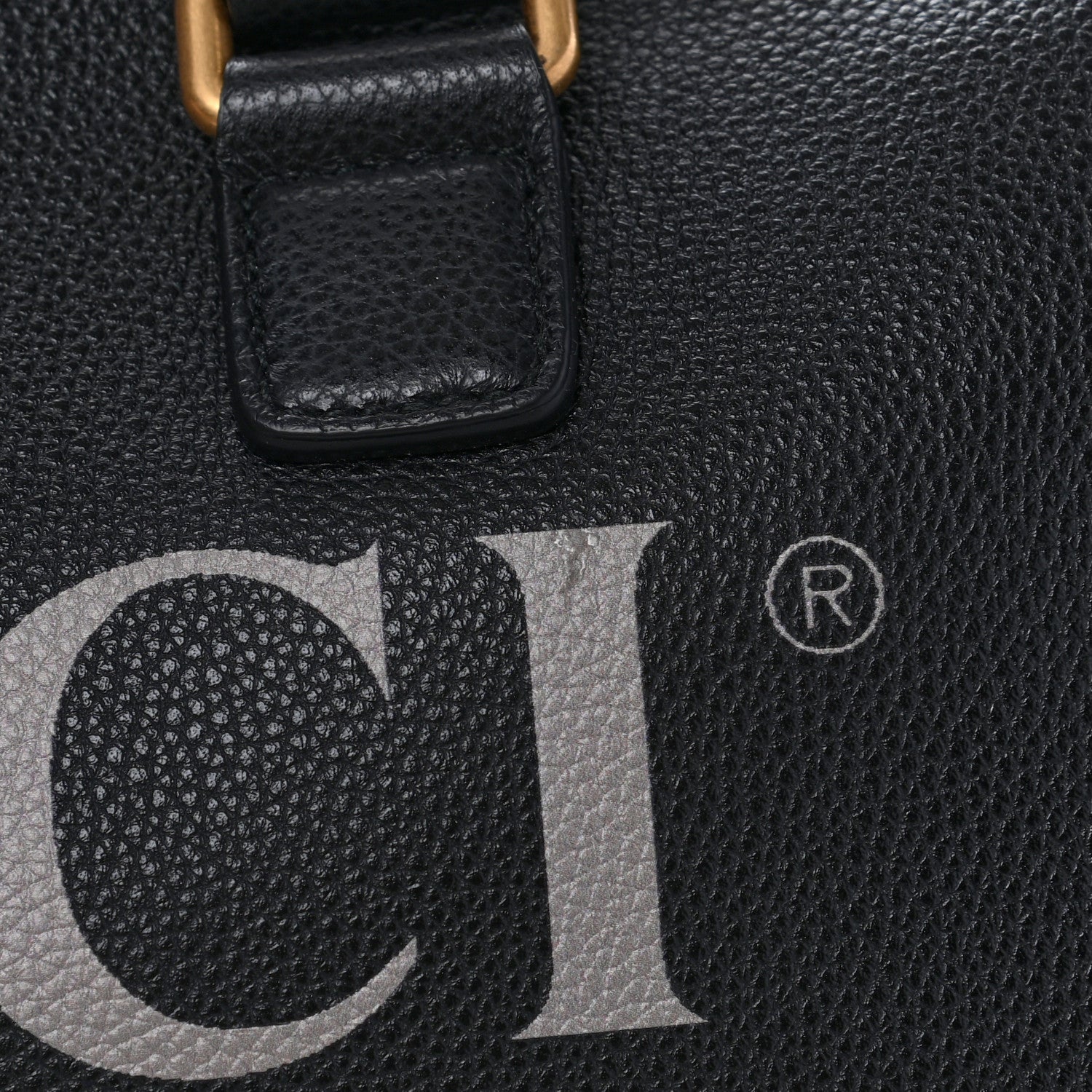 Gucci Grained Calfskin Logo Duffle Bag Black 9 of 16