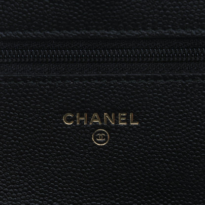 Chanel Caviar Quilted Boy Wallet On Chain WOC Black 6 of 8