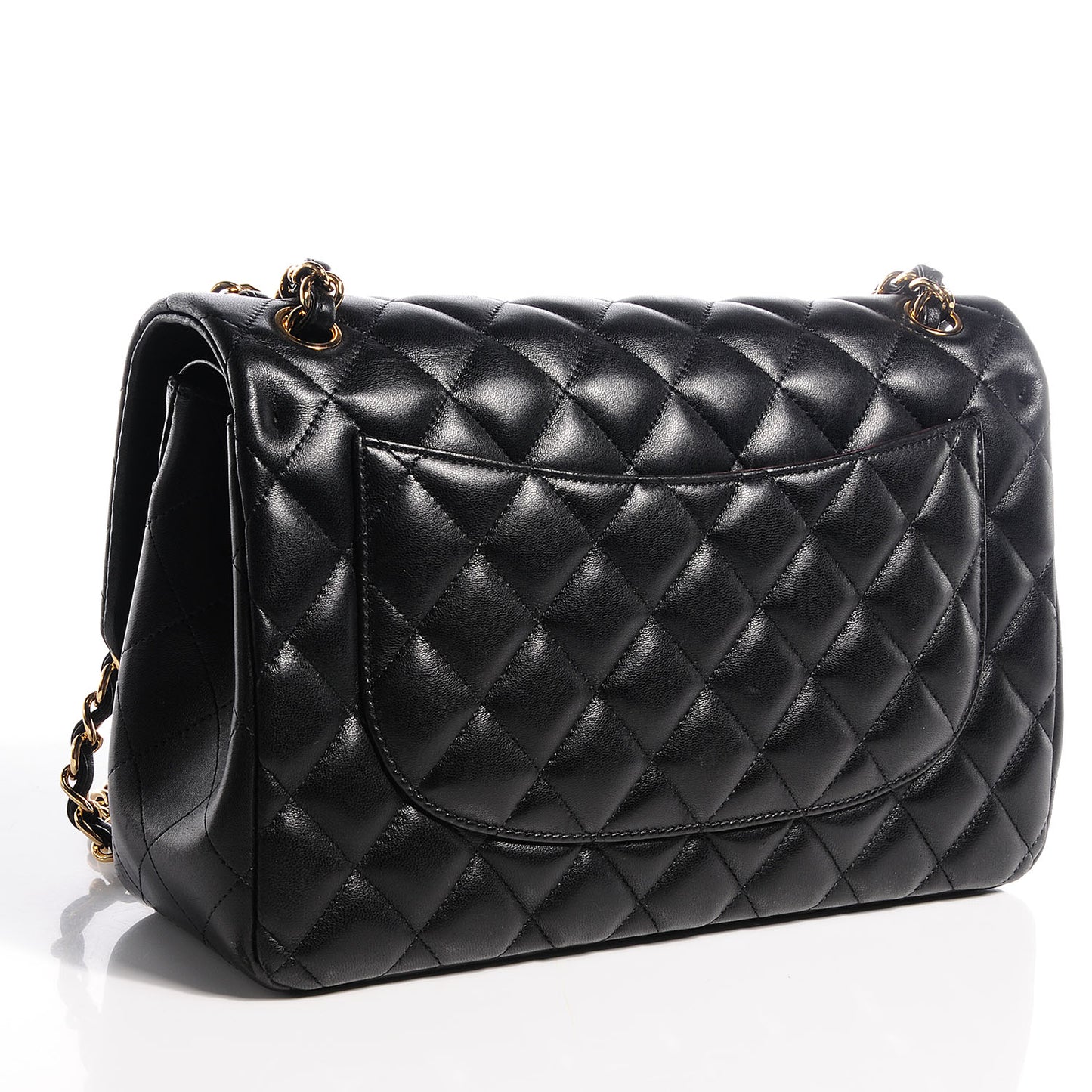 Lambskin Jumbo Double Flap Black