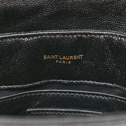 Saint Laurent Grain de Poudre Calfskin Y Quilted Monogram Small Loulou Chain Satchel Black 7 of 10