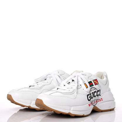 Gucci Calfskin Worldwide Mens Rhyton Sneakers 8 Great White 3 of 13