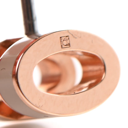 Hermes Rose Gold Lacquered Mini Pop H Earrings Marron Glace 6 of 7