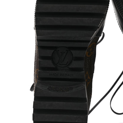 Louis Vuitton Suede Calfskin Monogram Laureate Platform Desert Boots 37 Black 6 of 8