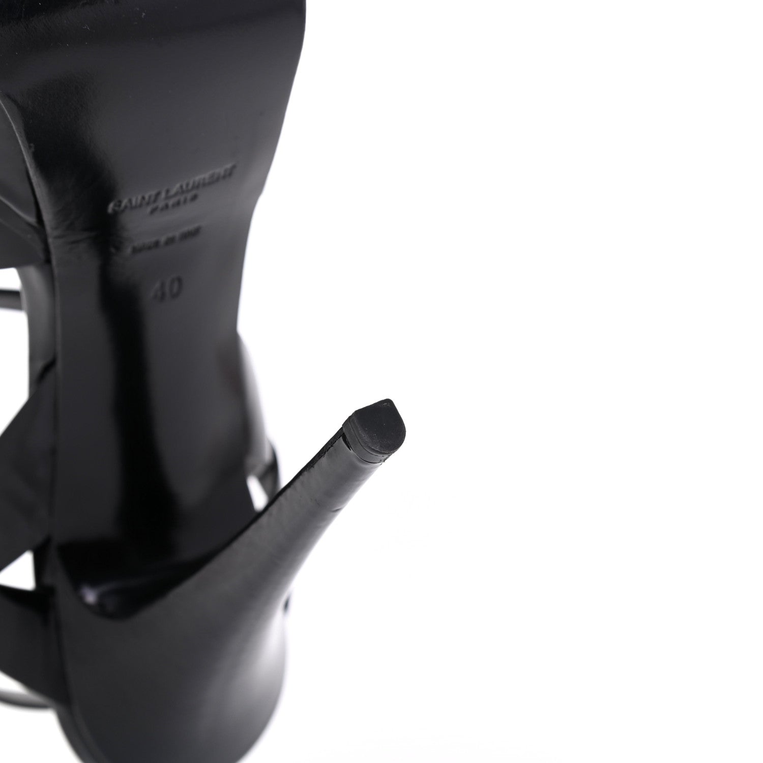 Saint Laurent Patent Tribute 105 Platform Sandals 40 Black 12 of 14