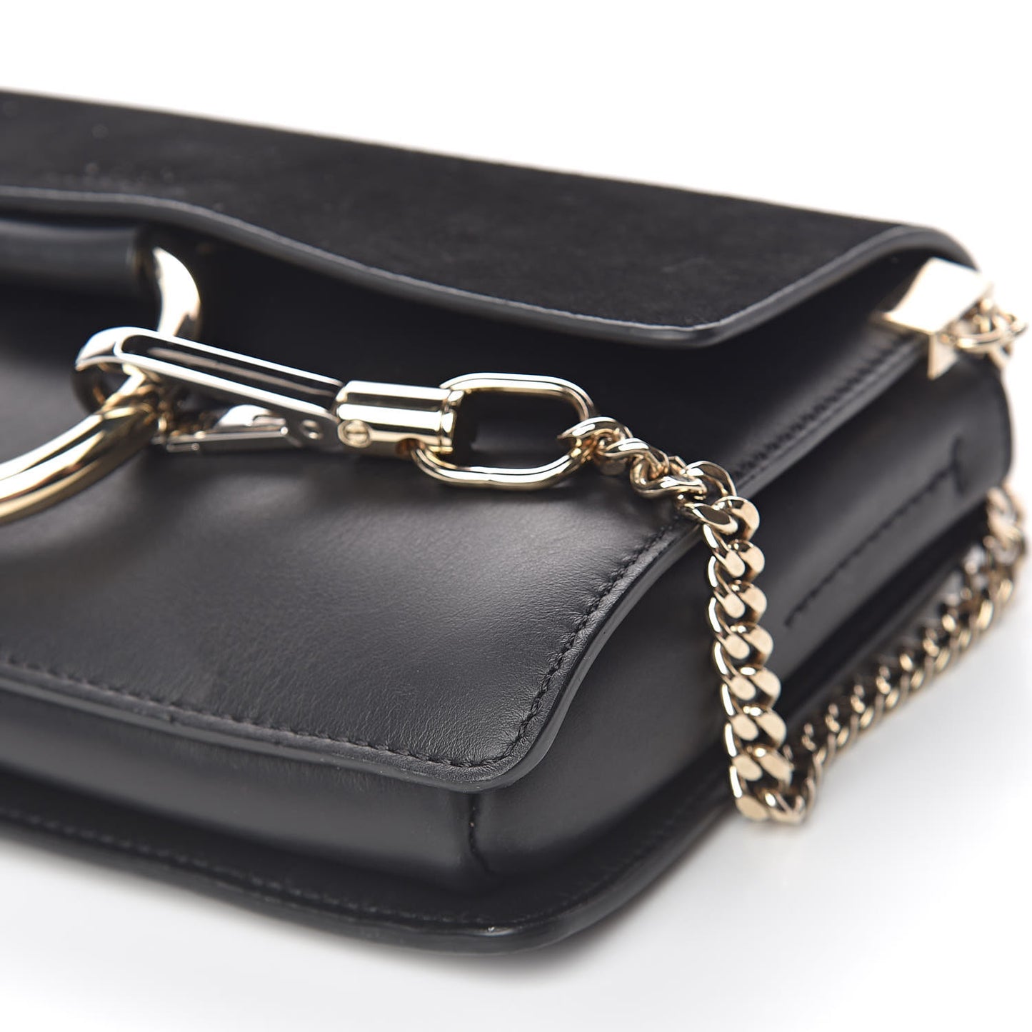 Suede Calfskin Small Faye Shoulder Bag Black