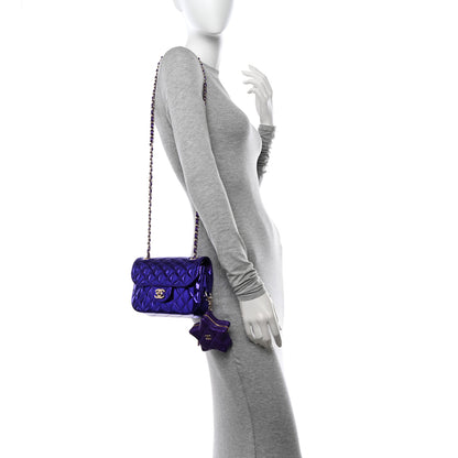 Chanel Mirror Calfskin Metallic Calfskin Quilted Hollywood Boulevard Mini Flap With Star Coin Purse Purple 2 of 11
