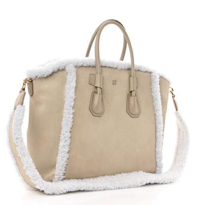Givenchy Suede Shearling Small Antigona Natural Beige 3 of 9