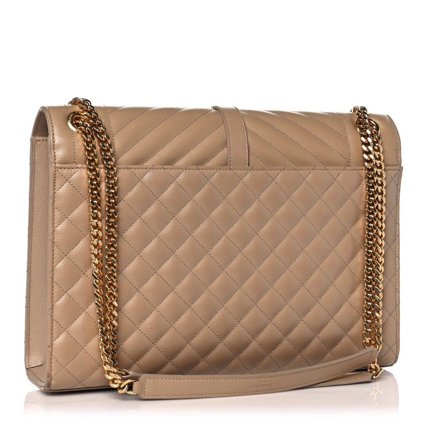 Grain De Poudre Mixed Matelasse Large Triquilt Monogram Satchel Dak Beige