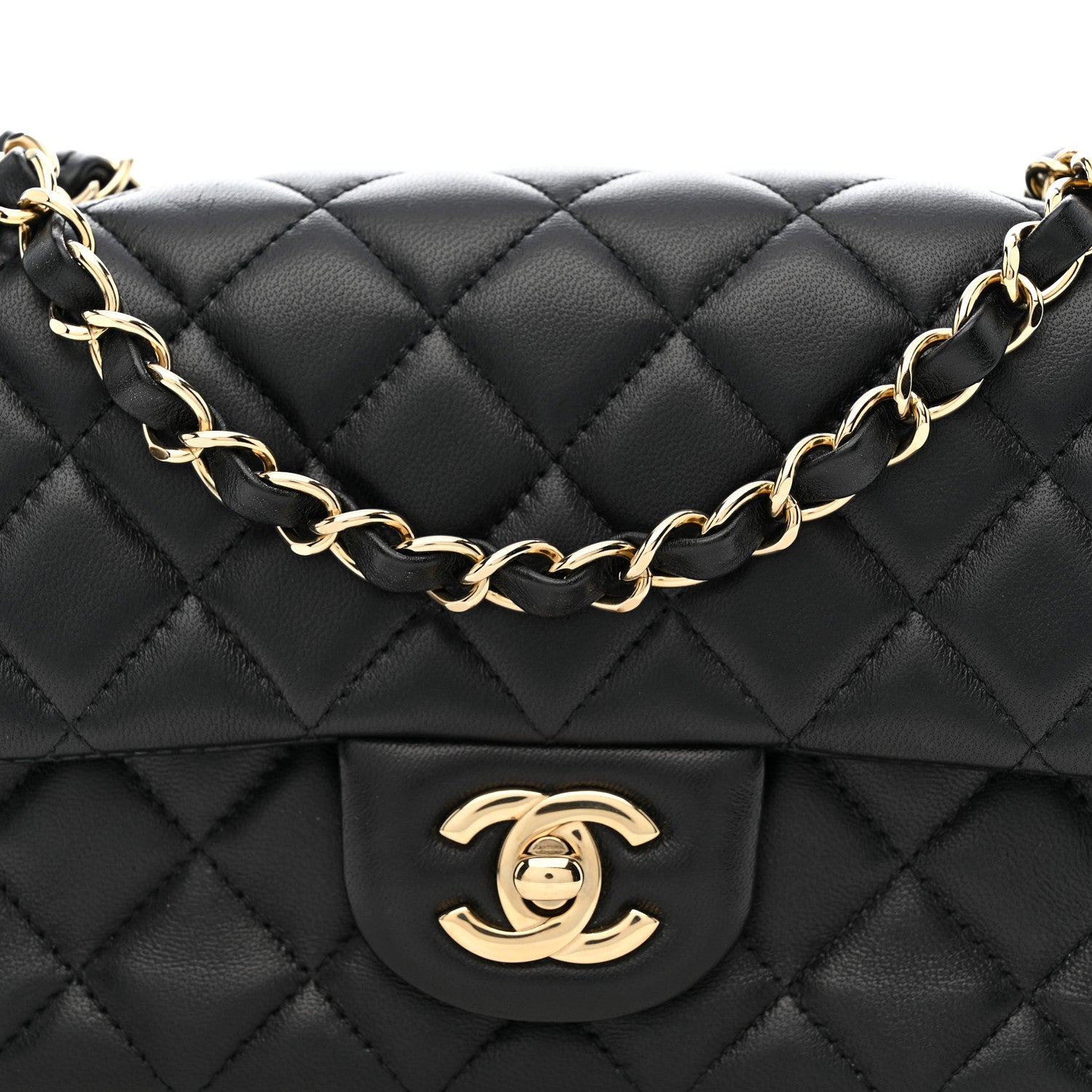 Chanel Lambskin Quilted Mini Rectangular Flap Black 8 of 11