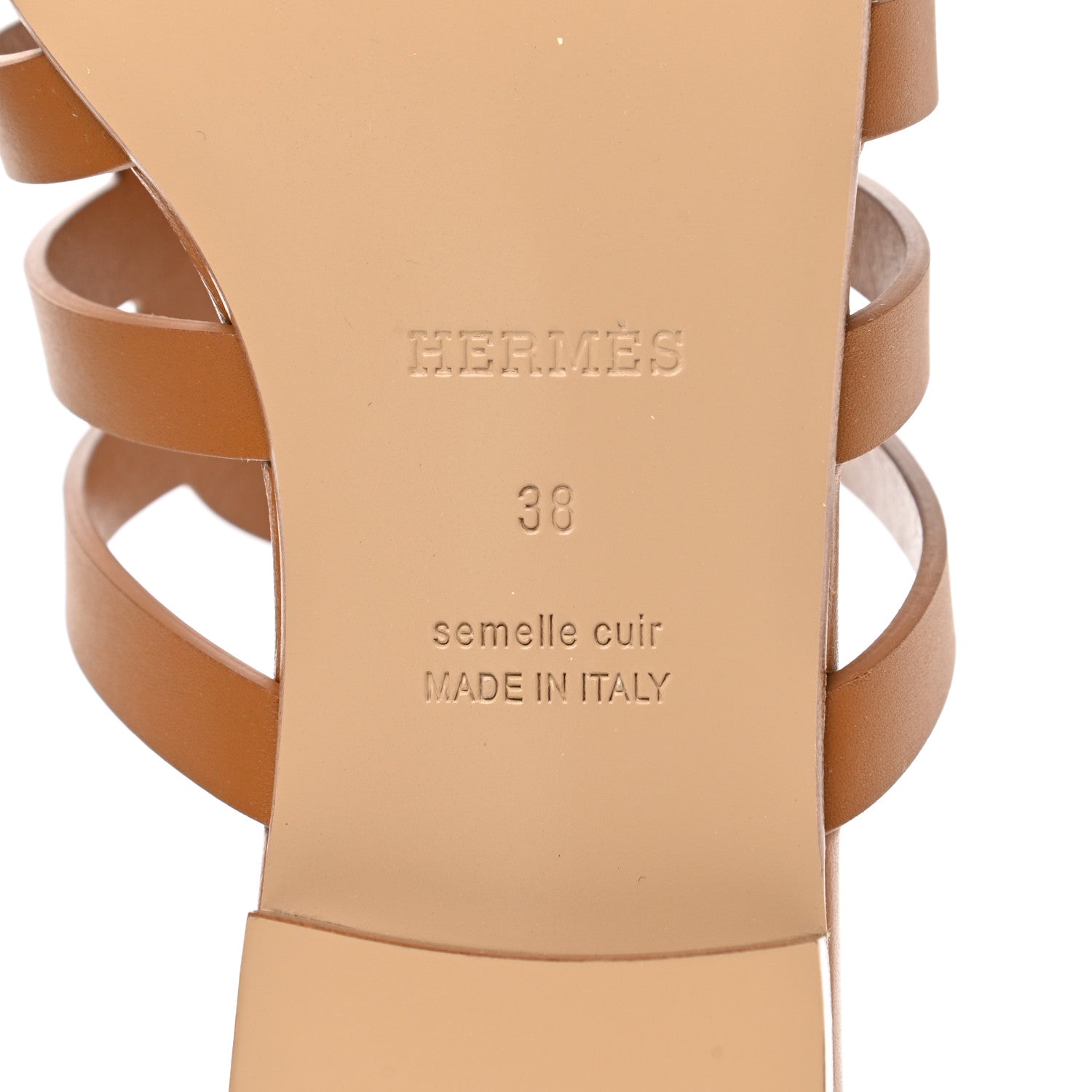Hermes Calfskin Camelia Sandals 38 Naturel 6 of 9