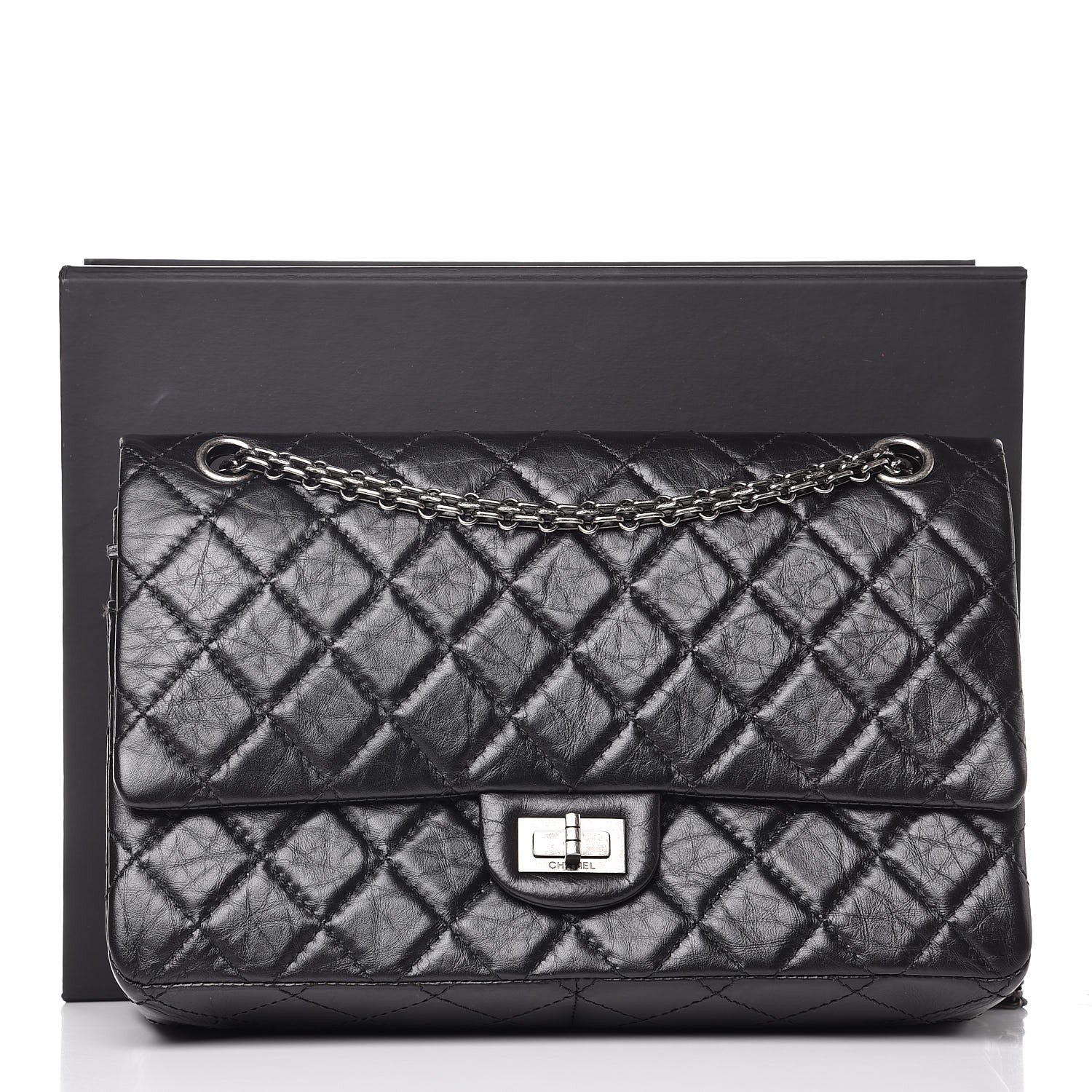 Chanel Aged Calfskin Quilted 2.55 Reissue 226 Flap Black 9 of 9