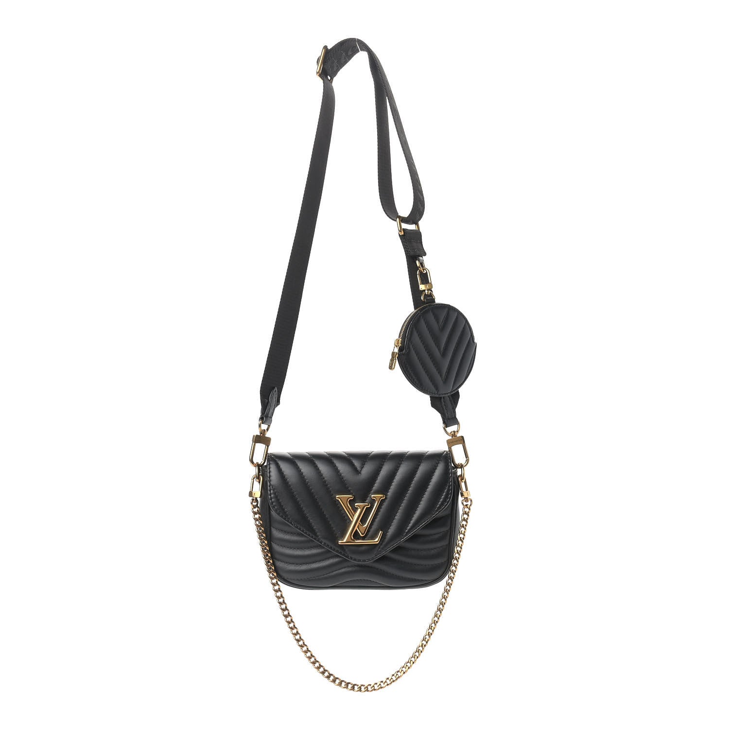 Louis Vuitton Calfskin New Wave Multi Pochette Black 1 of 13