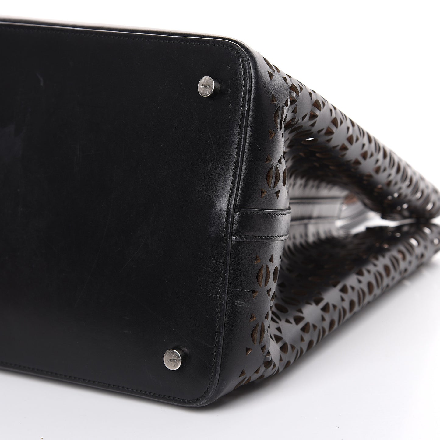 Calfskin Laser Cute Mina 32 Bag Black