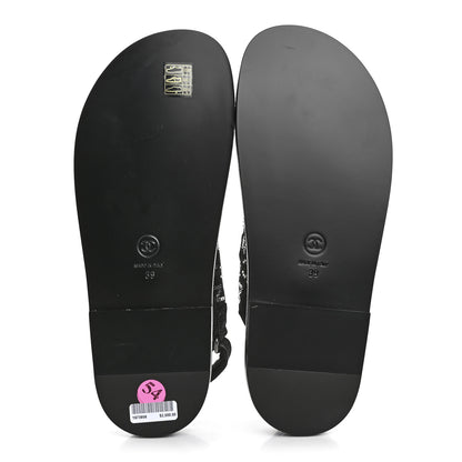 Chanel Denim Strass Velcro Dad Sandals 39 Black 6 of 9