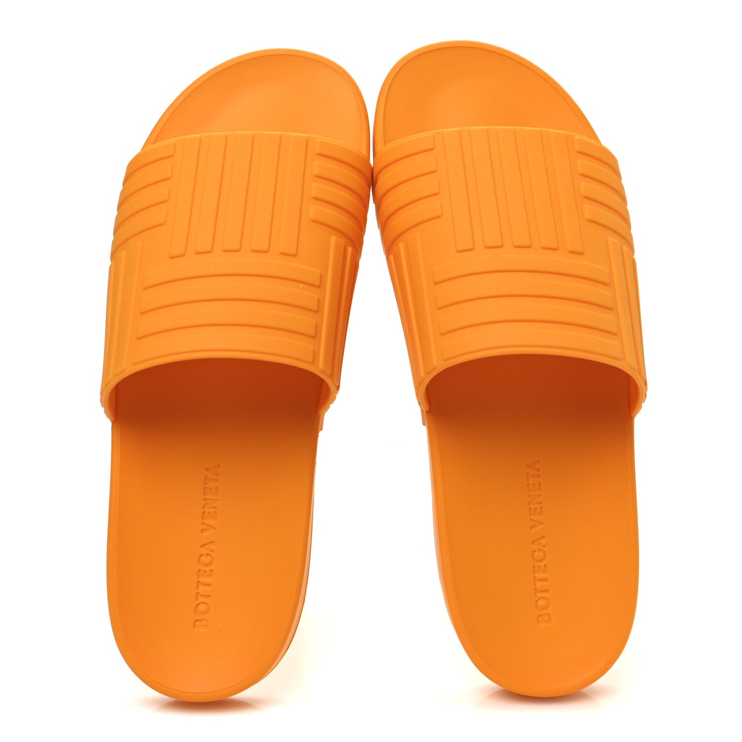 Bottega Veneta Rubber Carpet Slider Sandals 40 Tangerine 2 of 9