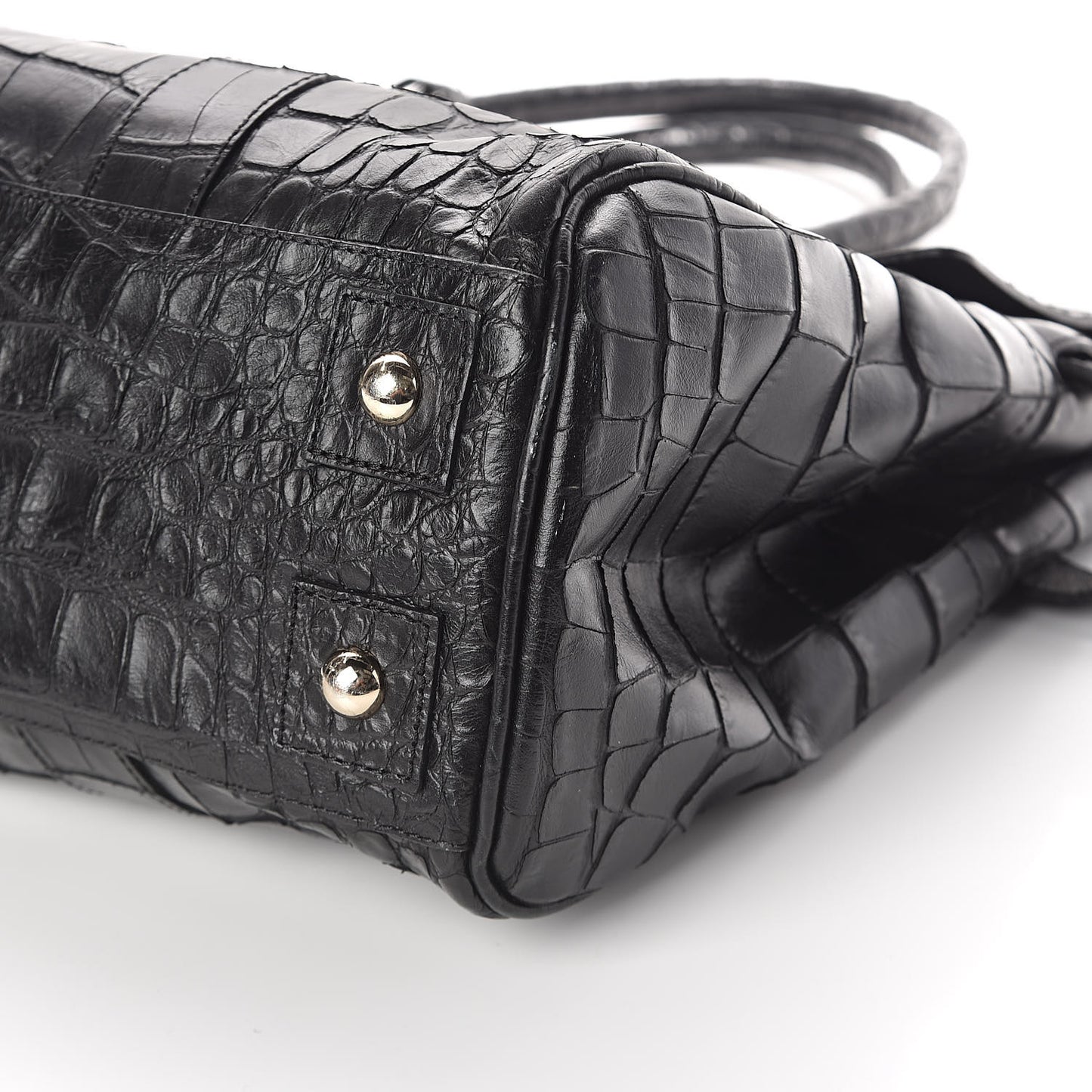 Calfskin Crocodile Embossed Bayswater Black