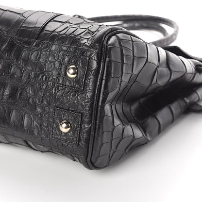 Mulberry Calfskin Crocodile Embossed Bayswater Black 10 of 15