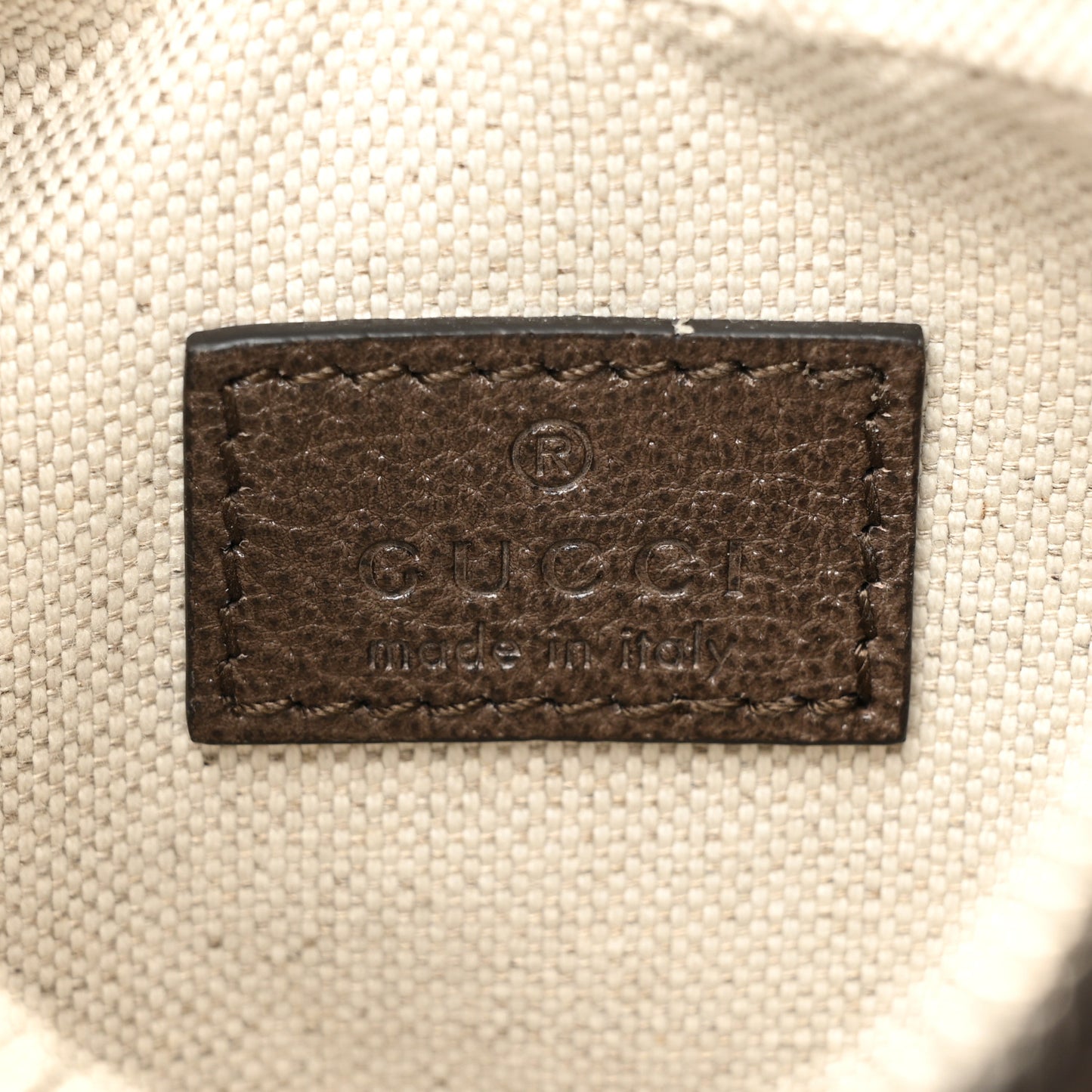 GG Supreme Monogram Textured Calfskin Web Small Attache Shoulder Bag Beige Ebony New Acero