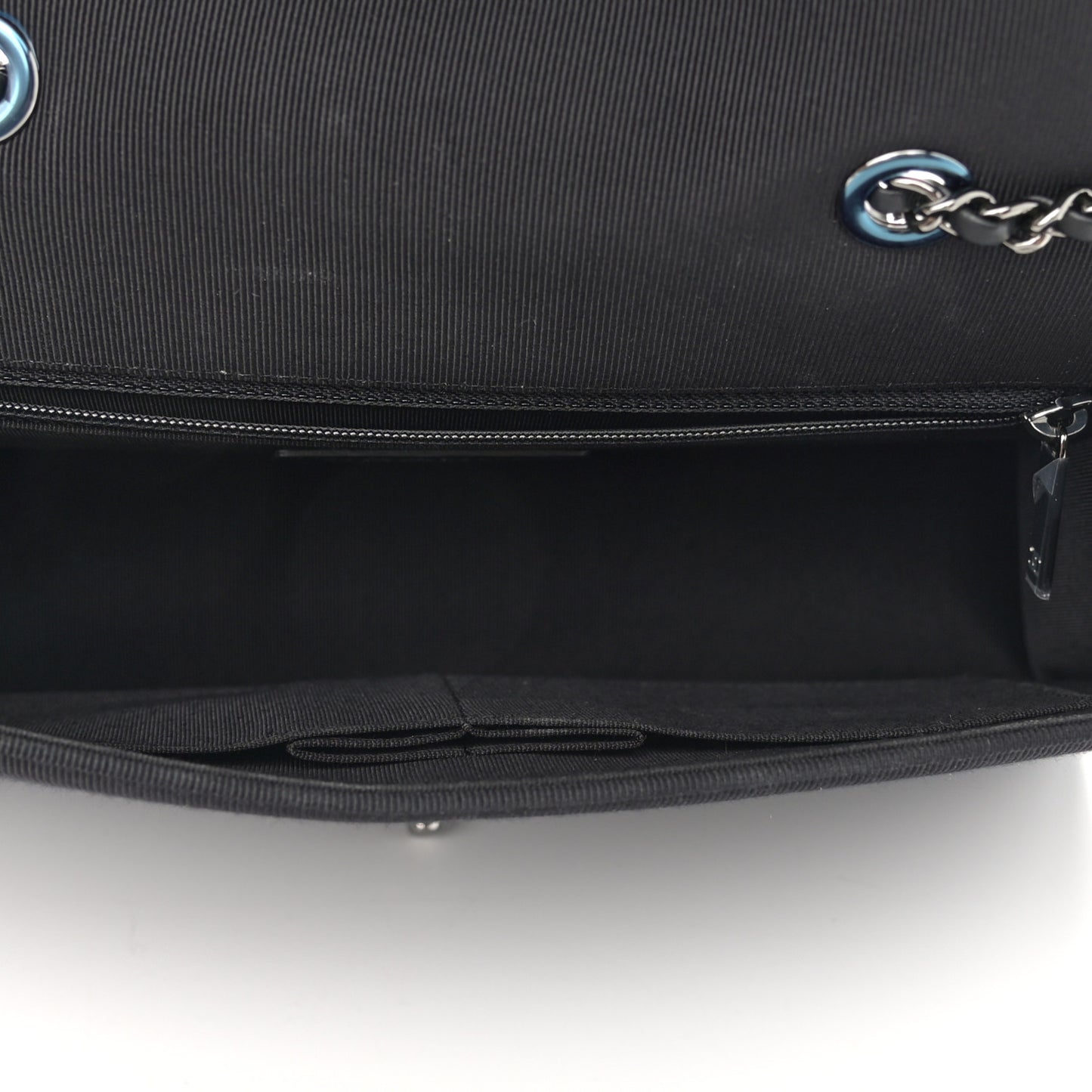 Grosgrain Chevron Quilted Couture Flap Black Gold