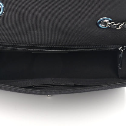 Chanel Grosgrain Chevron Quilted Couture Flap Black Gold 6 of 11