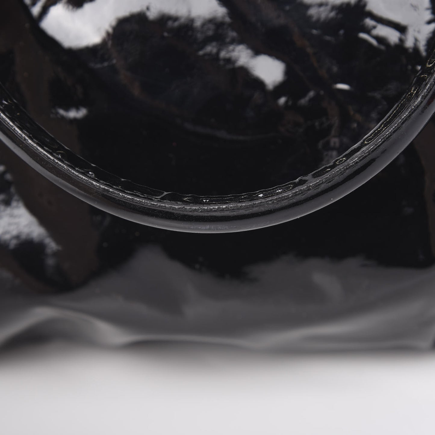 Patent Large D Ring Tote Black