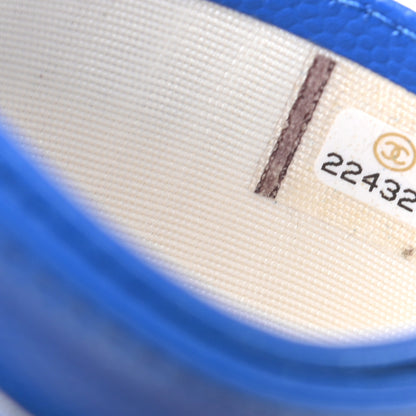 Chanel Caviar Chevron Quilted Card Holder Bright Blue 7 of 7