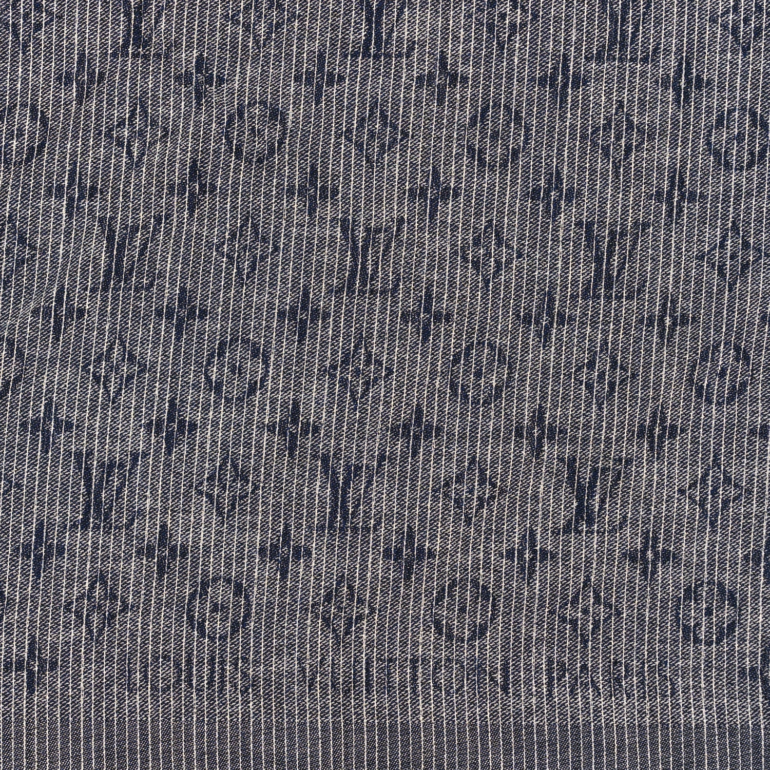 Louis Vuitton Wool Silk Monogram Denim Triangle Shawl Blue 2 of 3