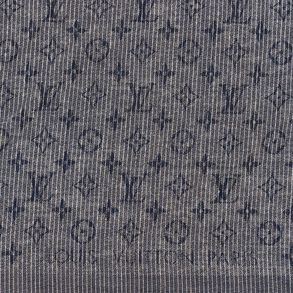 Louis Vuitton Wool Silk Monogram Denim Triangle Shawl Blue 2 of 3