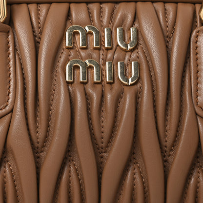 Miu Miu Nappa Matelasse Large Arcadie Top Handle Bag Caramel 9 of 13