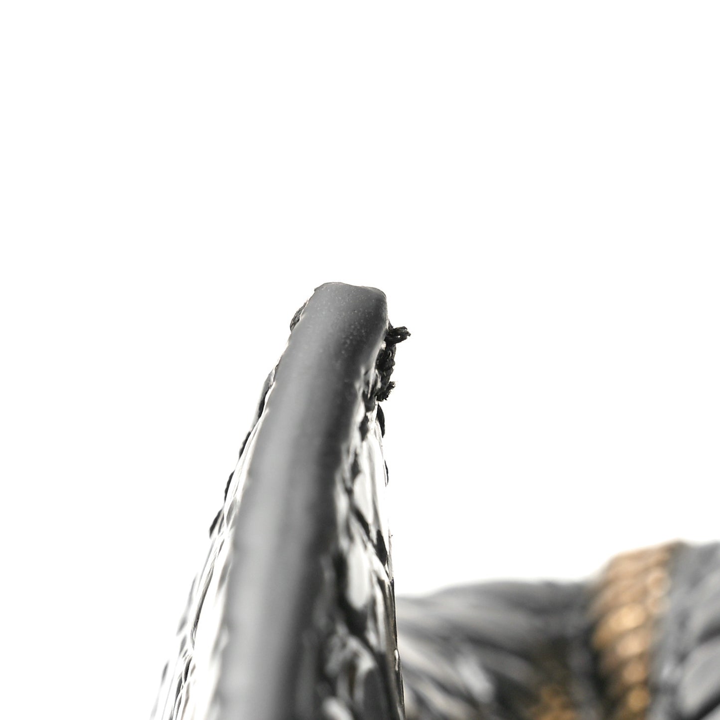 Shiny Supple Calfskin Crocodile Embossed Brass Hardware Neo Classic City Black