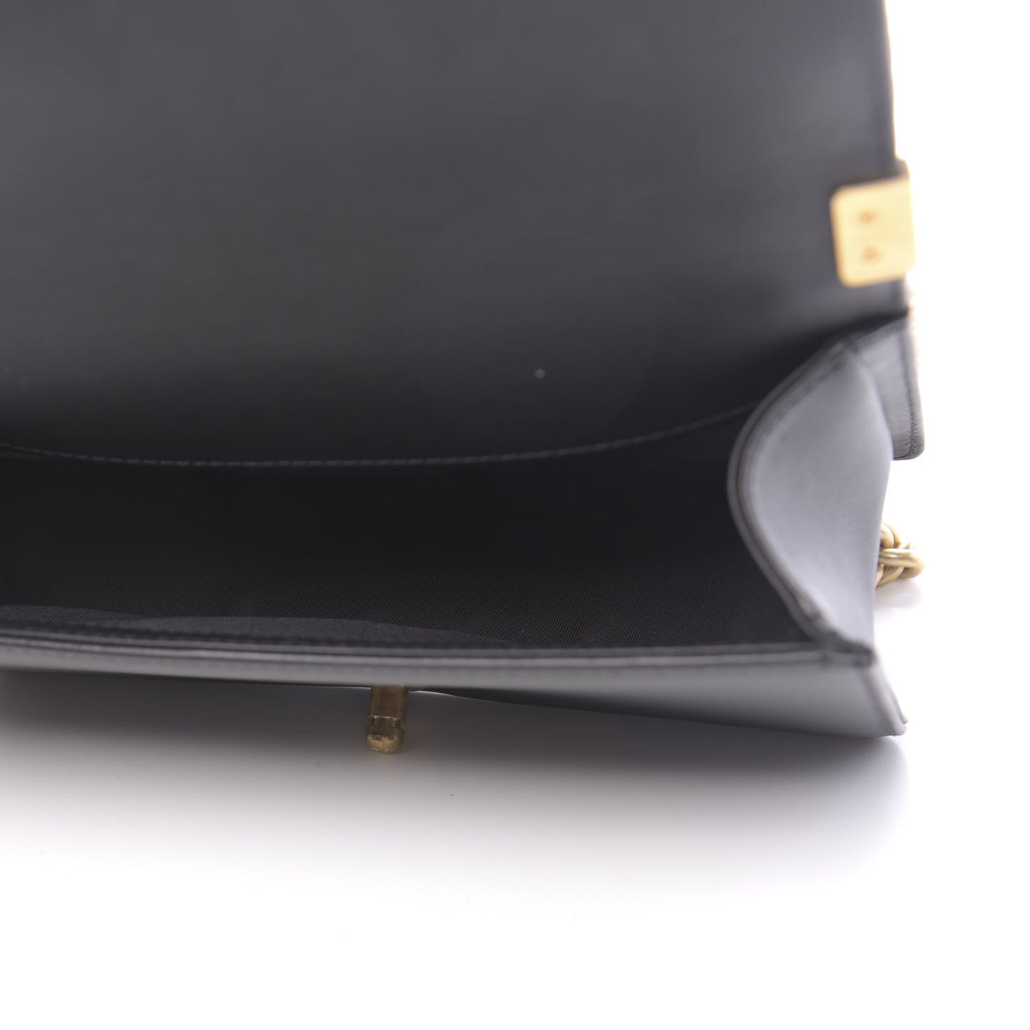 Calfskin Quilted Medium Boy Top Handle Flap Black