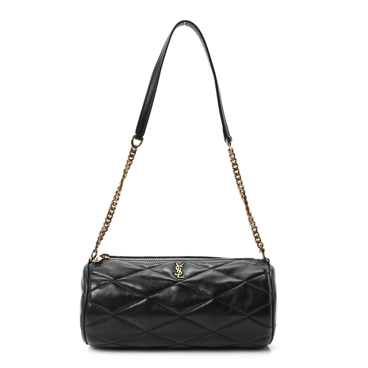 Lambskin Monogram Mini Sade Tube Bag Black