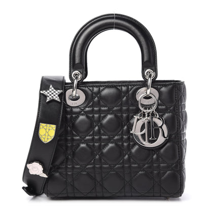 Christian Dior Lambskin Cannage Small Lucky Badges My Lady Dior Black 1 of 9