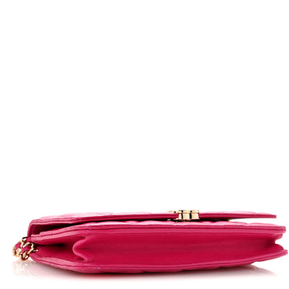 Chanel Lambskin Quilted Top Handle Wallet On Chain WOC Pink 4 of 14