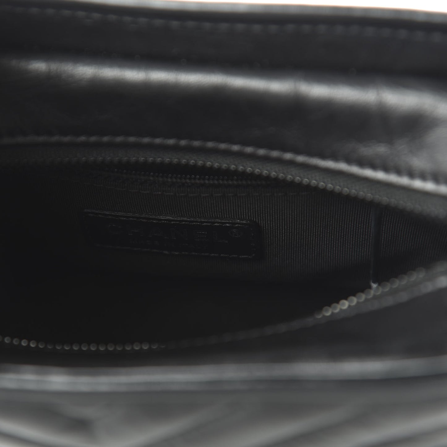 Aged Calfskin Chevron Quilted Small Gabrielle Hobo So Black