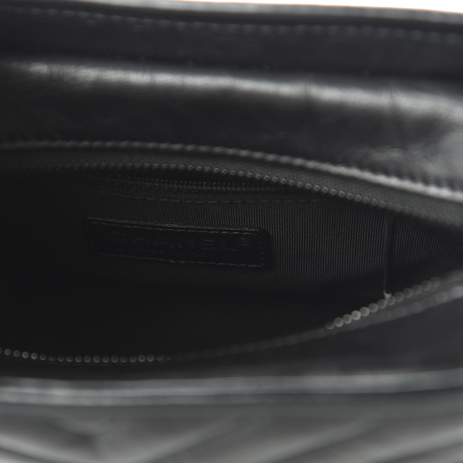 Chanel Aged Calfskin Chevron Quilted Small Gabrielle Hobo So Black 8 of 10