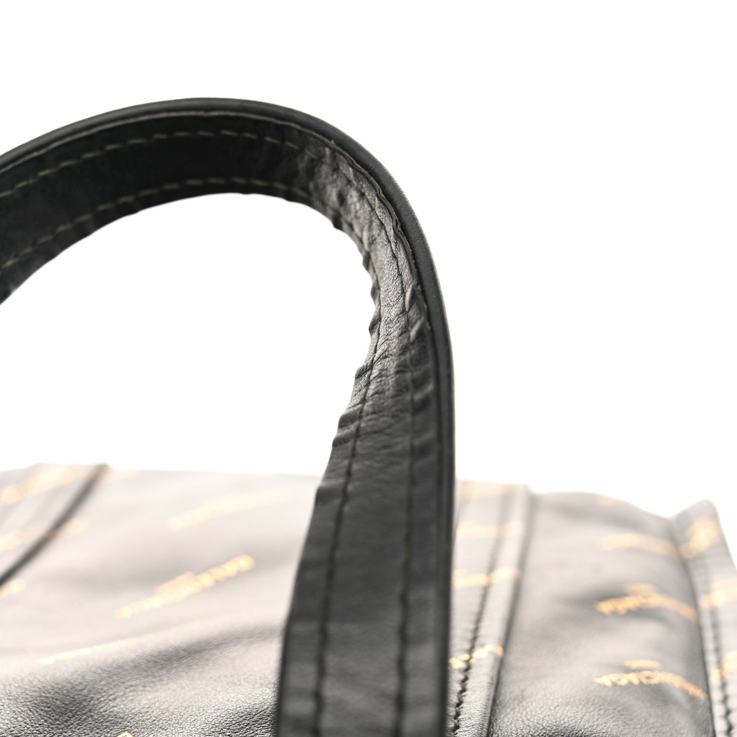 Balenciaga Calfskin Allover Logo XS Bazar Shopper Tote Black Gold 20 of 20