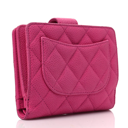 Chanel Caviar Quilted CC French Wallet Hot Pink 3 of 7