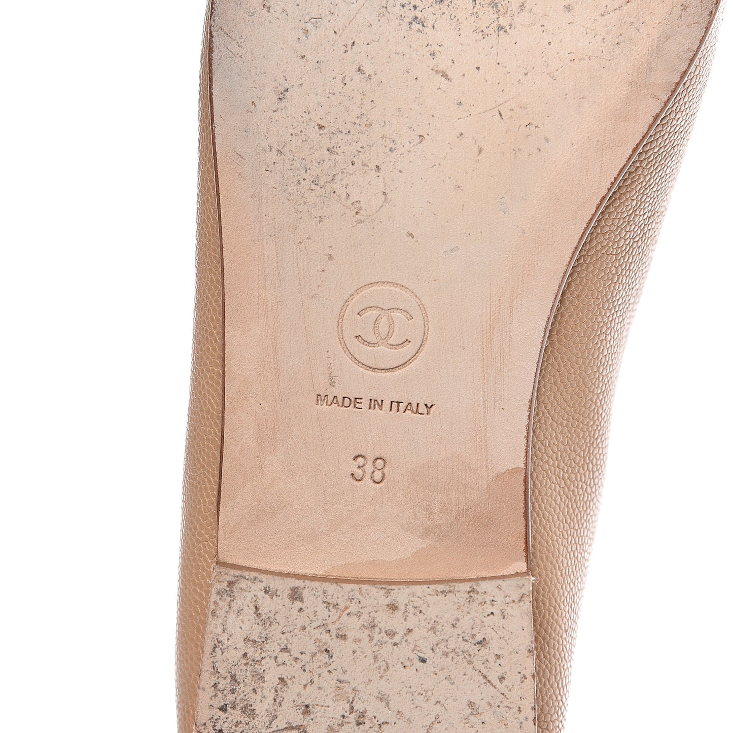 Caviar CC Cap Toe Ballerina Flats 38 Beige