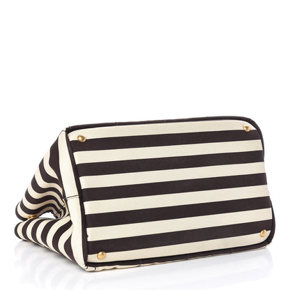 Prada Canapa Striped Logo Tote Tabacco 4 of 11