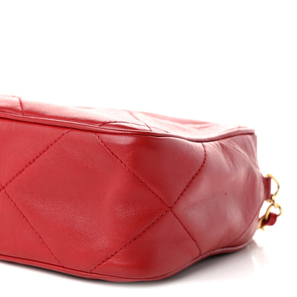 Chanel Lambskin Quilted Tassel Camera Case Red 10 of 10
