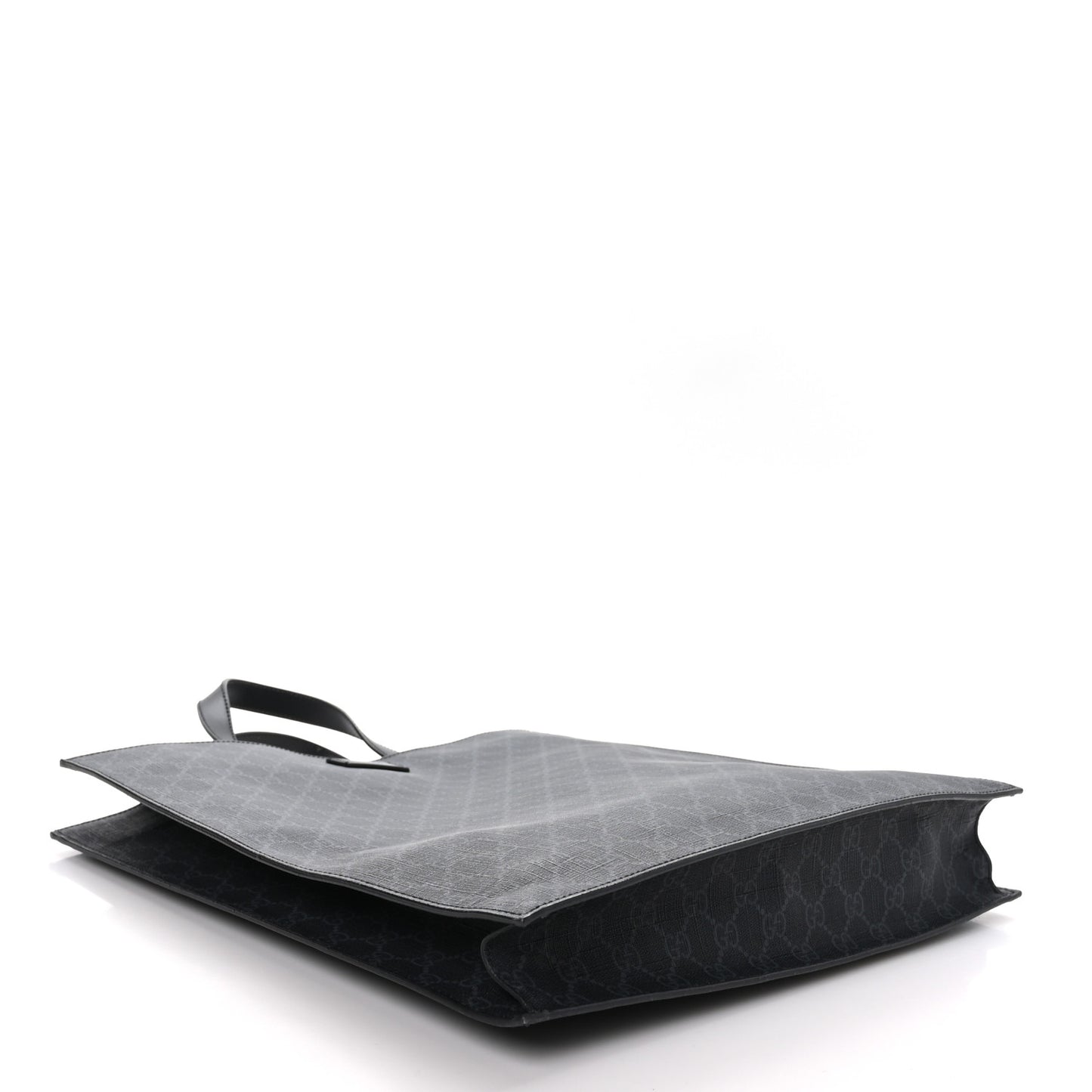 Soft GG Supreme Monogram Appia Calfskin Web Vertical Tote Black