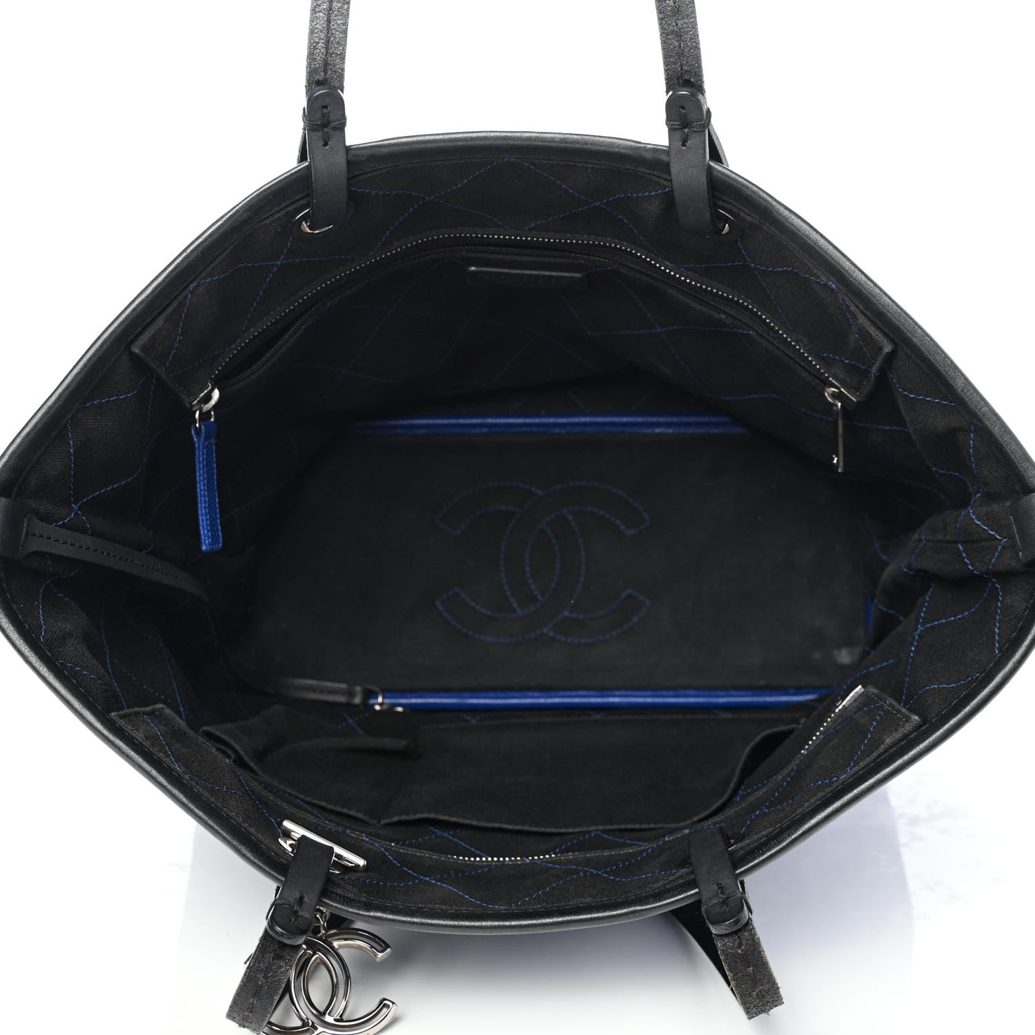Chanel Grained Calfskin Shopping Fever Tote Blue 4 of 4