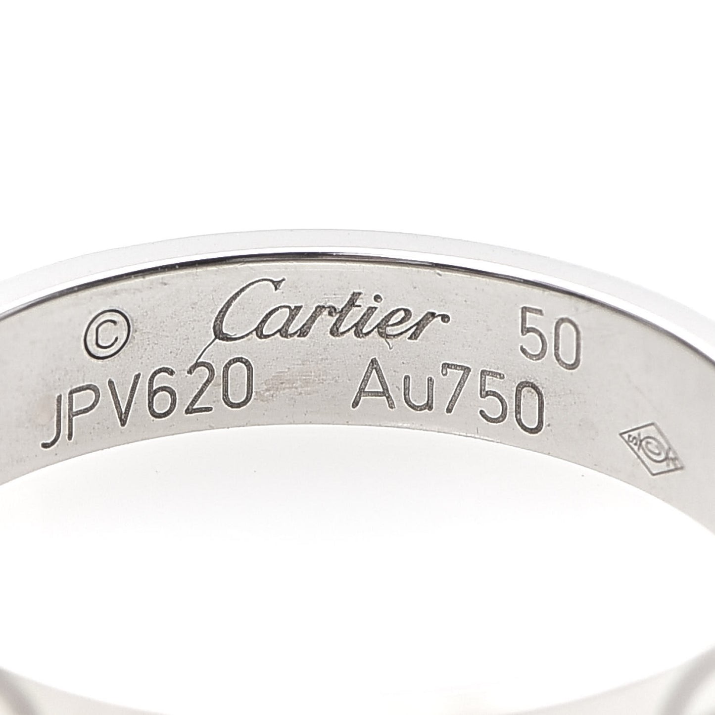 18K White Gold 3.5mm LOVE Wedding Band Ring 50 5.25