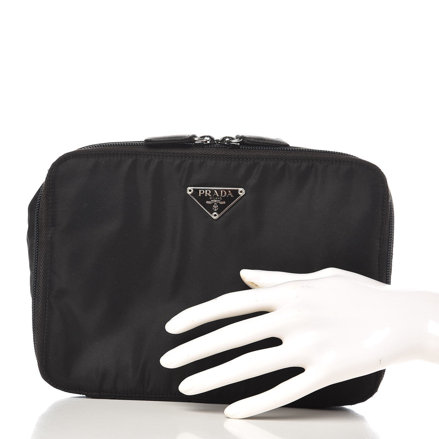 Prada Nylon Vela Cosmetic Pouch Black 2 of 8